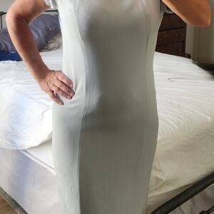 Elegant blue silk sheath dress. Size 6